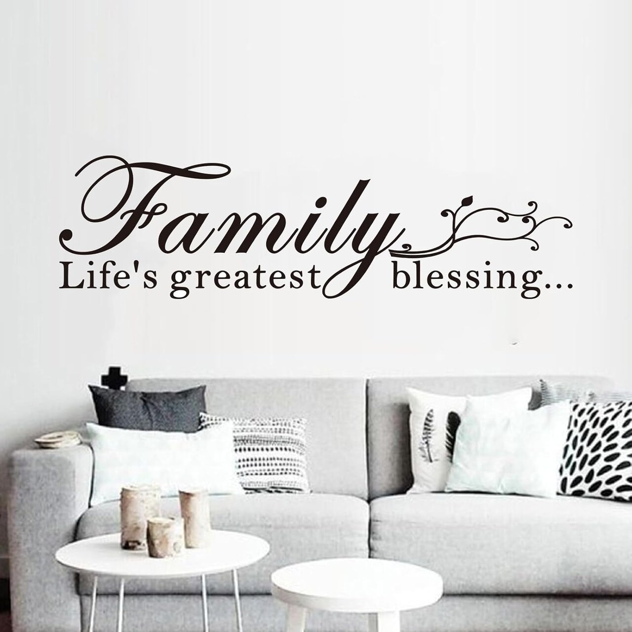 Inspirational Family Wall Stickers for Bedroom: Home Quotes Motivational Vinyl Art Wall Decals for Living Room Kitchen Apartment Bathroom